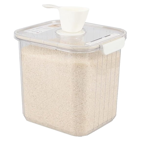 22 Lbs Rice Storage Container with Cup, 1 Pack Airtight Food Storage Container, Clear