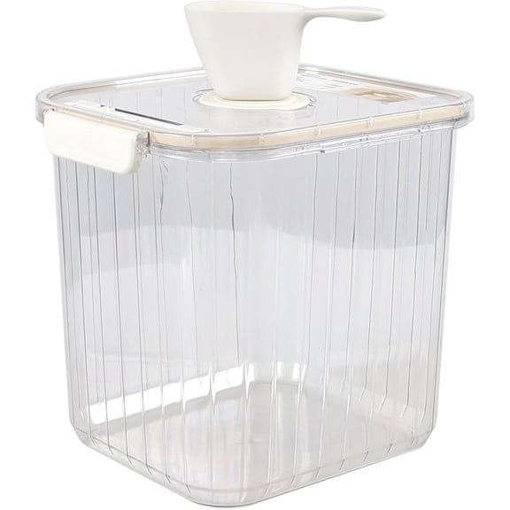 22 Lbs Transparent Airtight Rice Container with Measuring Cup, Rice Storage Container Bin Sealed, BPA-Free, 1 Packs