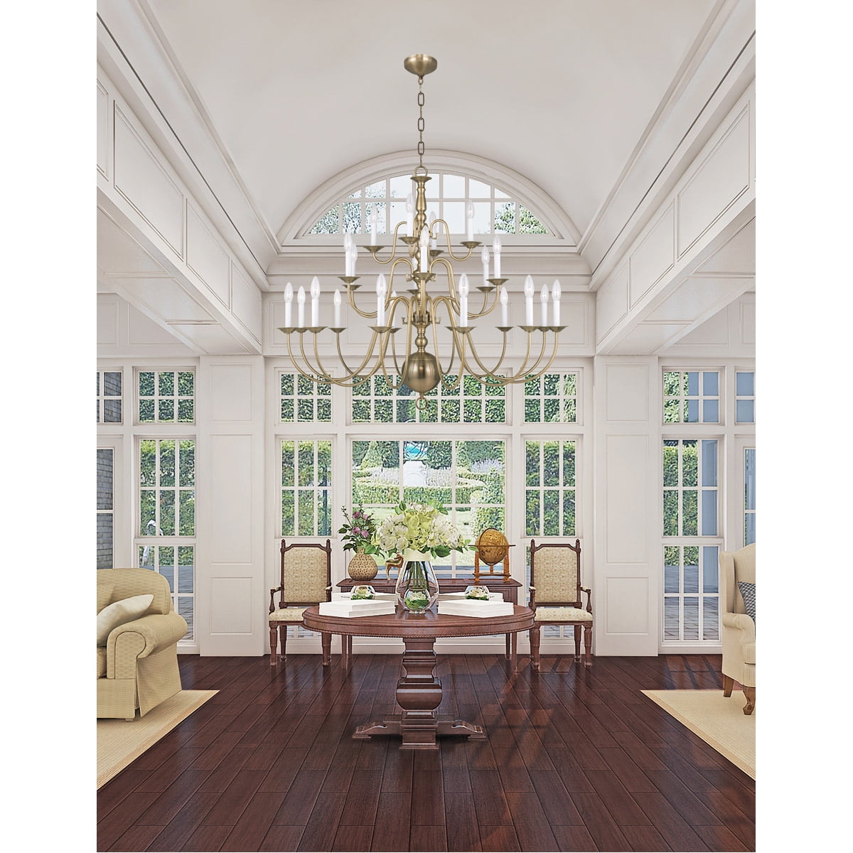 Williamsburgh Antique Brass 22-Light Traditional Chandelier