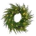 thumbnail image 1 of 22" Lighted Norfolk Pine Christmas Wreath – Thick & Soft Artificial Wreath with 50 LED Lights, 70 Pine Branches, Indoor & Outdoor Holiday Door, Wall, Window Home Décor, Xmas Decorations, 1 of 9