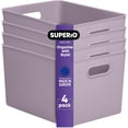thumbnail image 1 of 22 Liter Large Ribbed Storage Bin, Decorative Plastic Basket(4 Pack, Lilac), 1 of 9