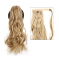 thumbnail image 1 of 22" Long Wave Ponytail Natural Wavy Synthetic Wrap Around Ponytail Hairpiece for Women Extension Magic Paste Heat Resistant, 1 of 25