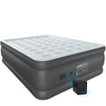 thumbnail image 1 of 22" Luxury Queen Air Mattress with Built-In Battery Pump - Heavy-Duty Waterproof Veltex Surface - Portable Inflatable Camping & Guest Bed, Gray, 1 of 8
