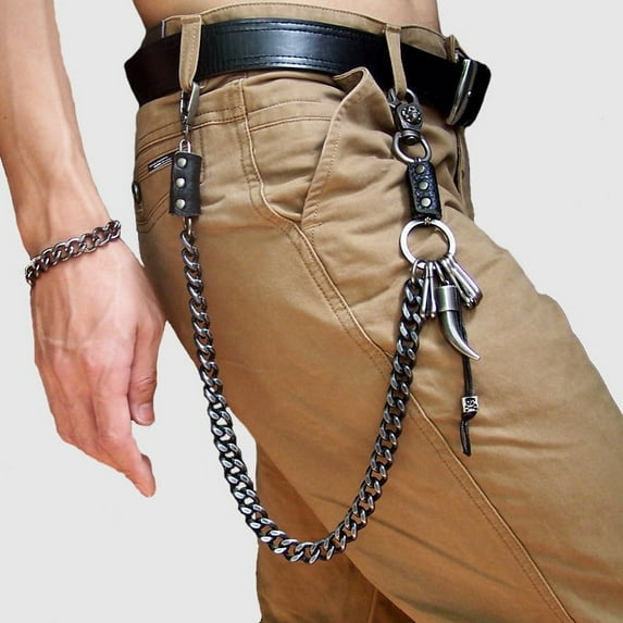 22" Men's Strong Leash Heavy Metal Wallet Chains Biker Trucker Jean Key Chain