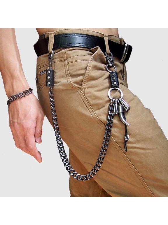 22" Men's Strong Leash Heavy Metal Wallet Chains Biker Trucker Jean Key Chain