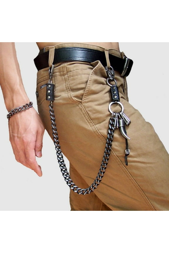 22" Men's Strong Leash Heavy Metal Wallet Chains Biker Trucker Jean Key Chain