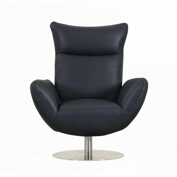 Modern 22" Italian Leather Lounge Chair for Living Room