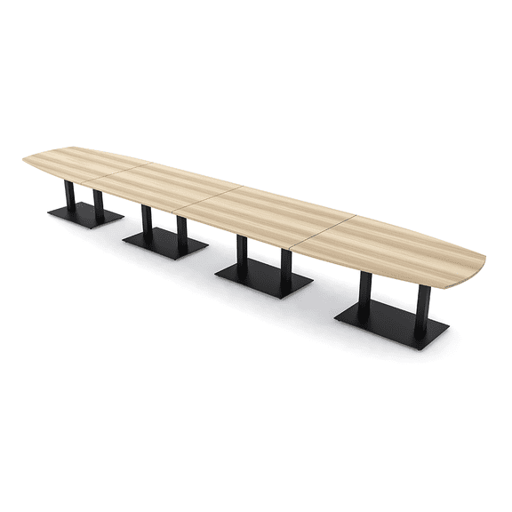 22' Modular Arc Boat Boardroom Table Double Black Bases Power And Data
