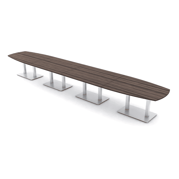 22' Modular Arc Boat Boardroom Table Square Metal Bases Power And Data