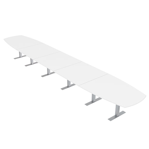 22' Modular Powered Arc Boat Conference Table With Metal T-Bases 22X4