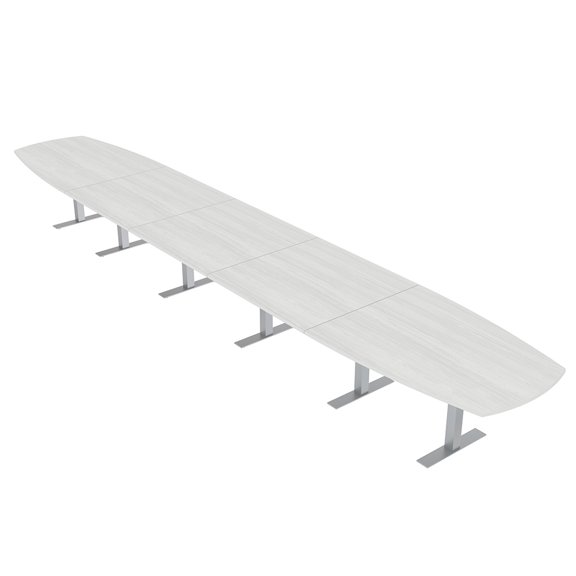 22' Modular Powered Arc Boat Conference Table With Metal T-Bases 22X4