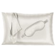 thumbnail image 1 of 22 Momme Silk Pillowcase & Sleep Mask Gift Set - Ivory, 1 of 4
