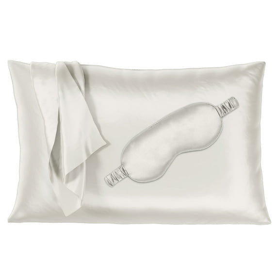 22 Momme Silk Pillowcase & Sleep Mask Gift Set - Ivory