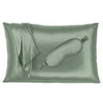 thumbnail image 1 of Mulberry Park Silk Pillowcase and Eye Mask Gift Set - 100% Grade 6A, 22 Momme Charmeuse Mulberry Silk - Queen Size Pillowcase with Hidden Zipper Closure (20" x 30"), Sage, 1 of 5