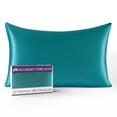 thumbnail image 1 of 22 Momme Silk Pillowcase - Teal, 1 of 9