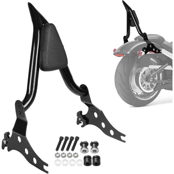 22" Motorcycle Rear Passenger Backrest Sissy Bar With Back Rest Pad Compatible With For Softail Fat Boy FLFBS 114 FLFB 107 2018-2023 Softail Breakout FXSB FXBR 2013-2023