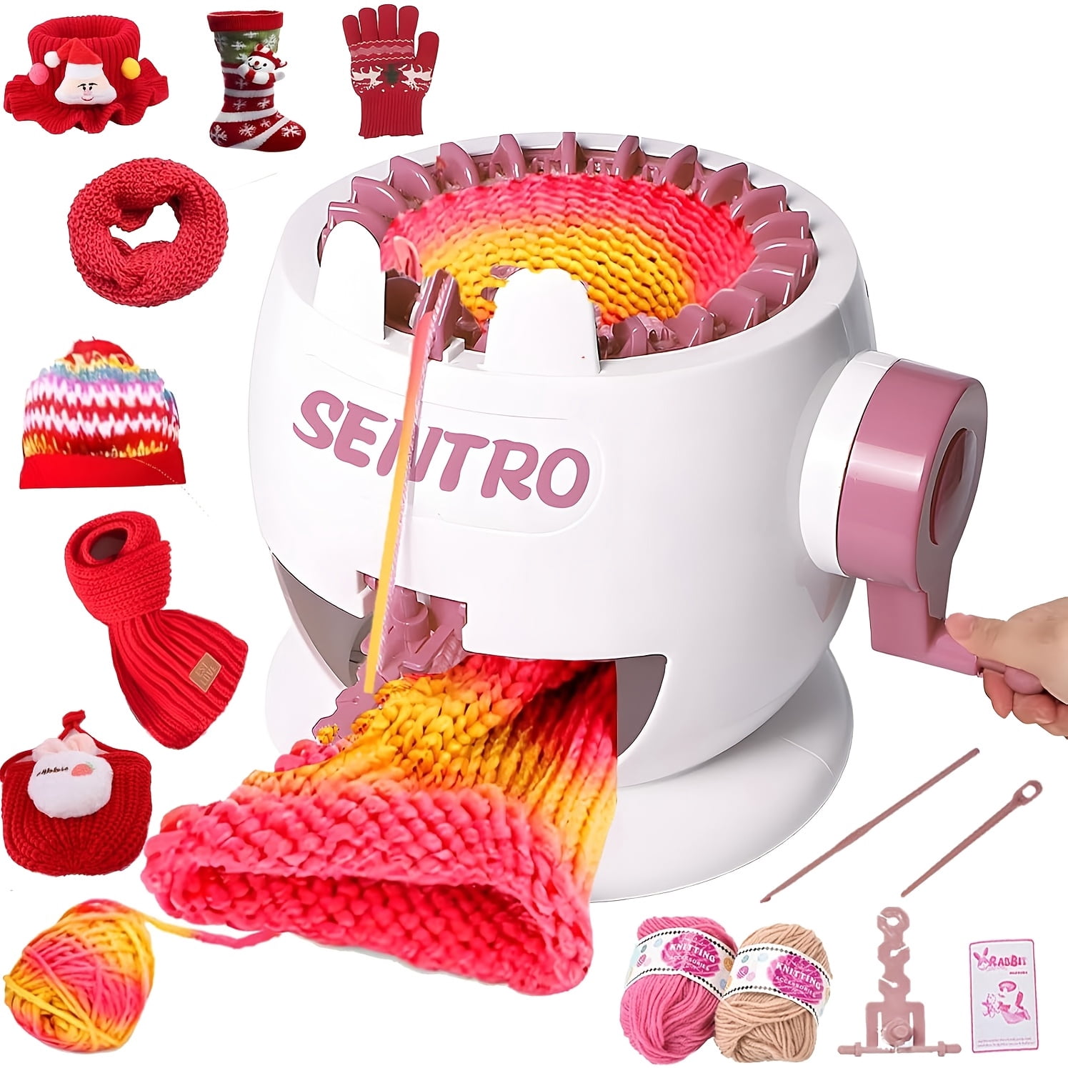 22-Needle Automatic Circular Knitting Machine for Adults & Beginners, DIY Scarves, Hats, Sweaters & Toys