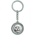 thumbnail image 1 of 22 Number Twenty Two Spinning Round Metal Key Chain Keychain Ring, 1 of 1