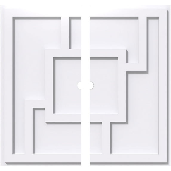 22"OD x 1"ID x 7 1/2"C x 1"P Knox Architectural Grade PVC Contemporary Ceiling Medallion, Two Piece