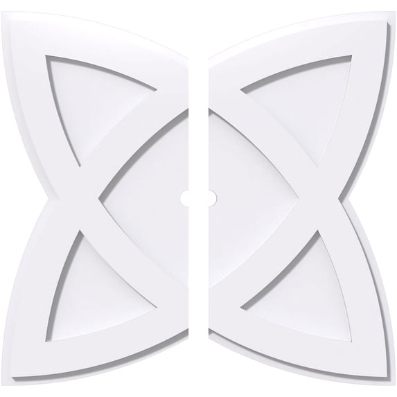 22"OD x 1"ID x 8 1/4"C x 1"P Cosmo Architectural Grade PVC Contemporary Ceiling Medallion, Two Piece