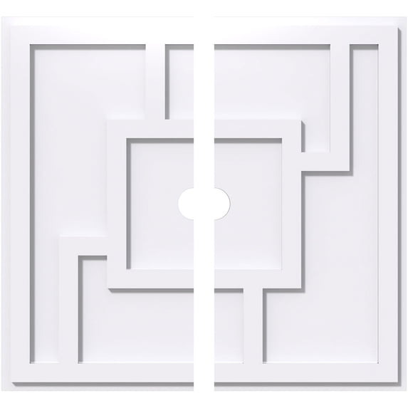 22"OD x 2"ID x 7 1/2"C x 1"P Knox Architectural Grade PVC Contemporary Ceiling Medallion, Two Piece