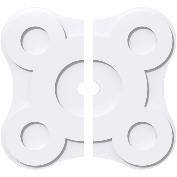 22"OD x 2"ID x 7 1/2"C x 1"P Luna Architectural Grade PVC Contemporary Ceiling Medallion, Two Piece
