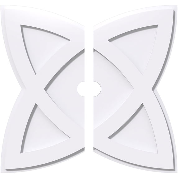 22"OD x 2"ID x 8 1/4"C x 1"P Cosmo Architectural Grade PVC Contemporary Ceiling Medallion, Two Piece