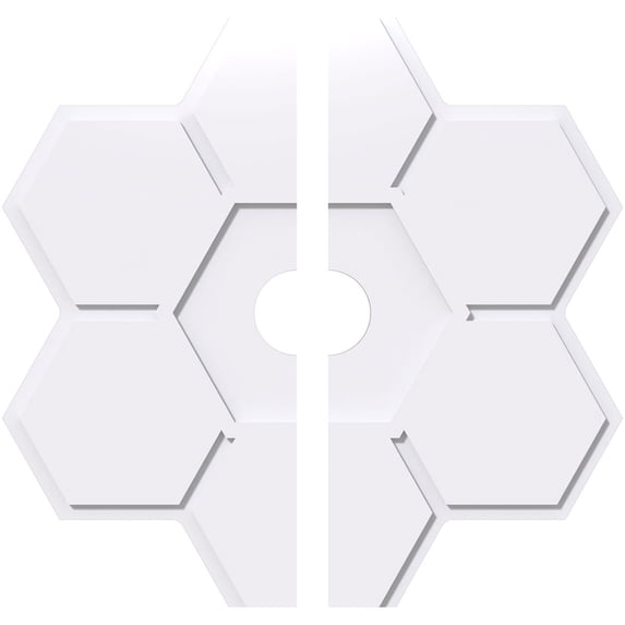22"OD x 3"ID x 7 1/2"C x 1"P Daisy Architectural Grade PVC Contemporary Ceiling Medallion, Two Piece