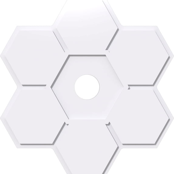 22"OD x 3"ID x 7 1/2"C x 1"P Daisy Architectural Grade PVC Contemporary Ceiling Medallion
