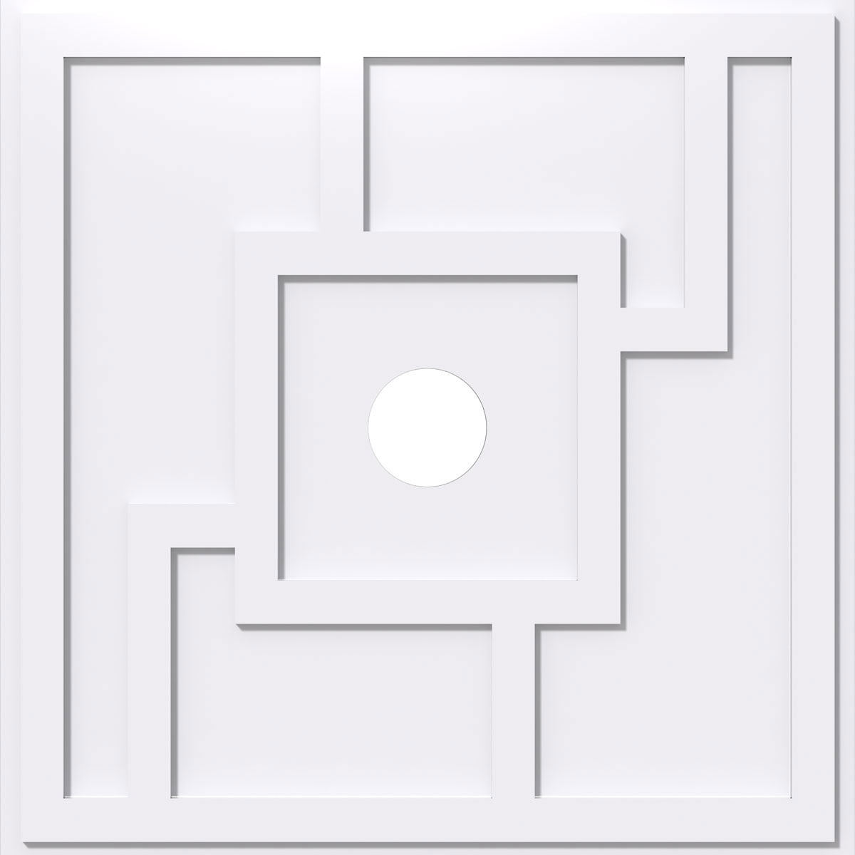 22-Inch White PVC Contemporary Ceiling Medallion
