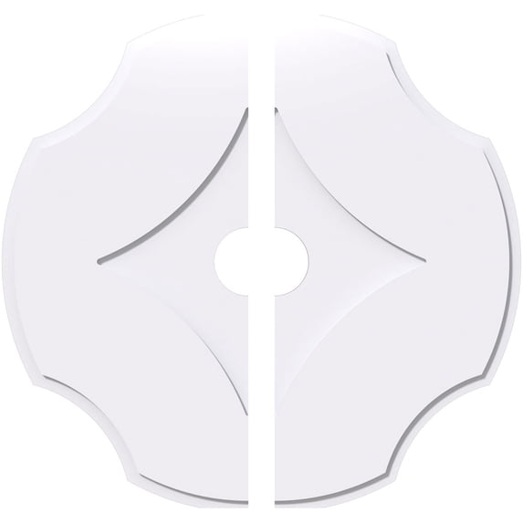 22"OD x 3"ID x 7 1/2"C x 1"P Percival Architectural Grade PVC Contemporary Ceiling Medallion, Two Piece