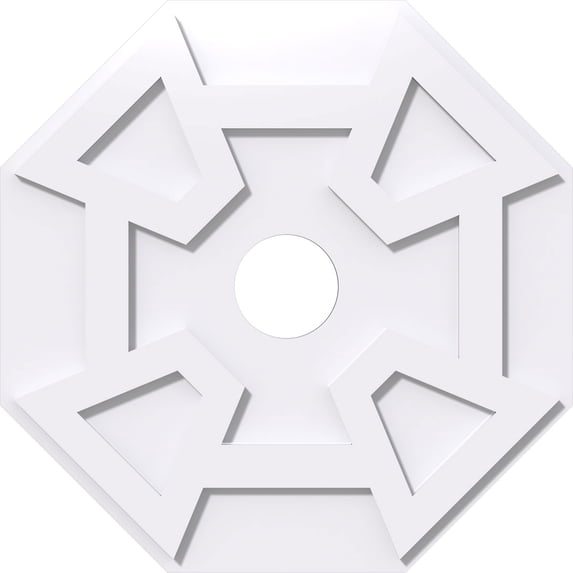 22"OD x 4"ID x 7 1/2"C x 1"P Logan Architectural Grade PVC Contemporary Ceiling Medallion