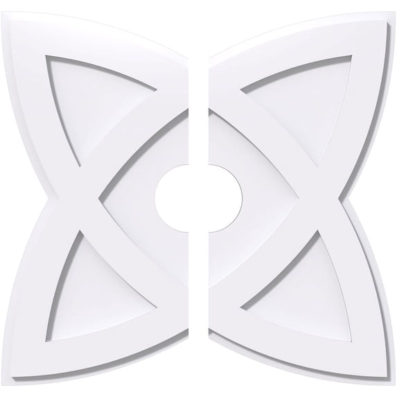 22"OD x 4"ID x 8 1/4"C x 1"P Cosmo Architectural Grade PVC Contemporary Ceiling Medallion, Two Piece