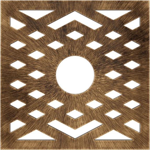 22"OD x 5 3/4"ID x 3/4"P Chevron Architectural Grade PVC Pierced Ceiling Medallion, Antiqued Bronze