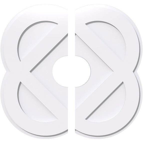 22"OD x 5"ID x 8 3/4"C x 1"P Charlotte Architectural Grade PVC Contemporary Ceiling Medallion, Two Piece