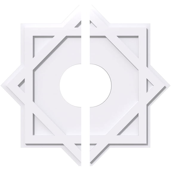 22"OD x 6"ID x 12 1/4"C x 1"P Axel Architectural Grade PVC Contemporary Ceiling Medallion, Two Piece