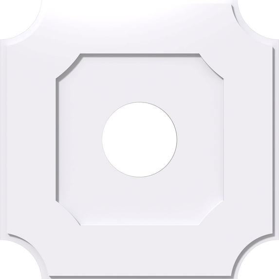 22"OD x 6"ID x 13"C x 1"P Locke Architectural Grade PVC Contemporary Ceiling Medallion