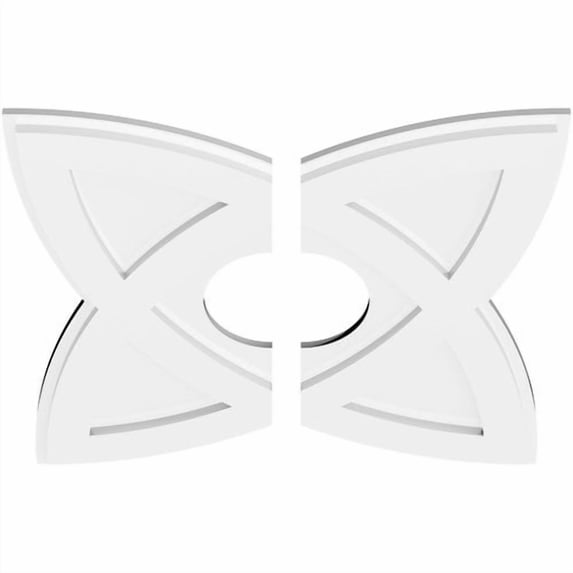 22"OD x 6"ID x 8 1/4"C x 1"P Cosmo Architectural Grade PVC Contemporary Ceiling Medallion, Two Piece