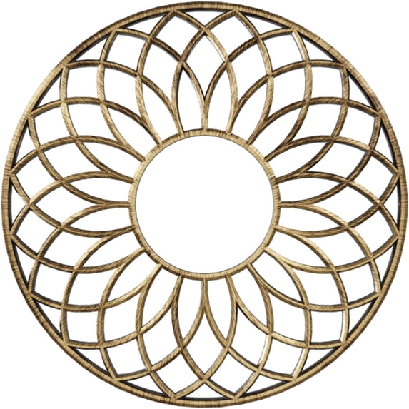 22"OD x 7 1/2"ID x 3/4"P Cannes Architectural Grade PVC Pierced Ceiling Medallion, Antiqued Brass
