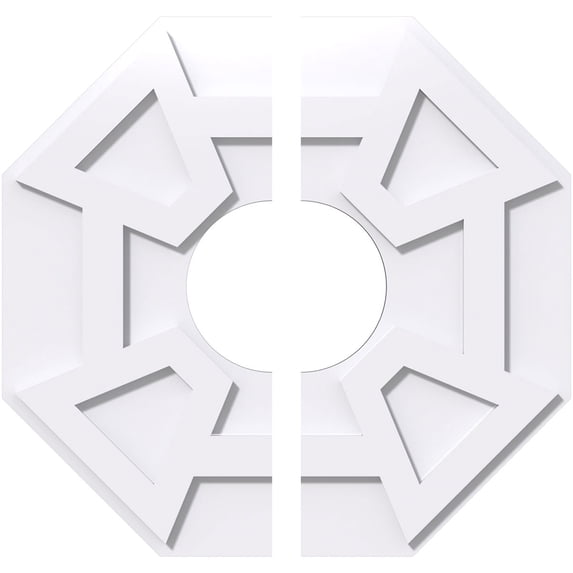 22"OD x 7"ID x 7 1/2"C x 1"P Logan Architectural Grade PVC Contemporary Ceiling Medallion, Two Piece