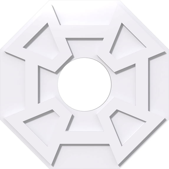 22"OD x 7"ID x 7 1/2"C x 1"P Logan Architectural Grade PVC Contemporary Ceiling Medallion