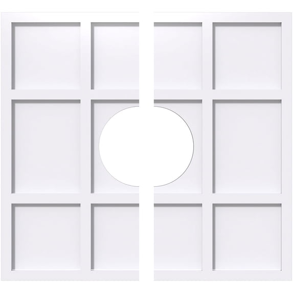 22"OD x 7"ID x 7 1/2"C x 1"P Rubik Architectural Grade PVC Contemporary Ceiling Medallion, Two Piece