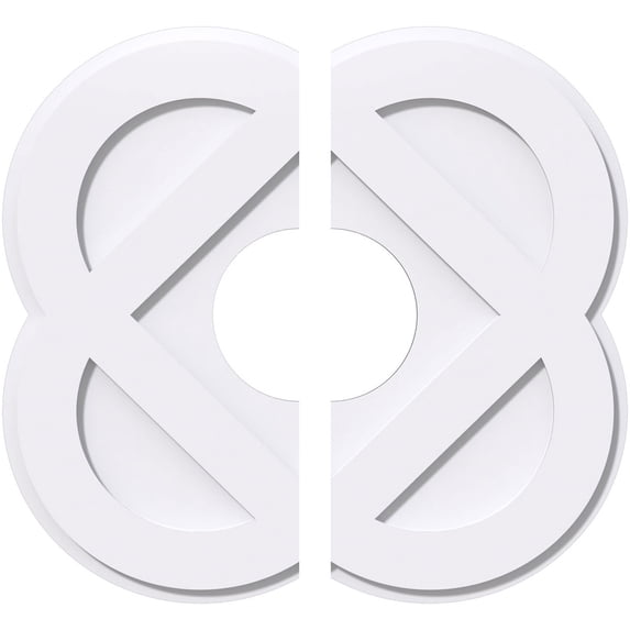 22"OD x 7"ID x 8 3/4"C x 1"P Charlotte Architectural Grade PVC Contemporary Ceiling Medallion, Two Piece