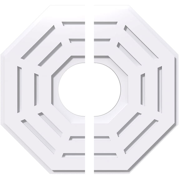 22"OD x 7"ID x 8 3/4"C x 1"P Westin Architectural Grade PVC Contemporary Ceiling Medallion, Two Piece