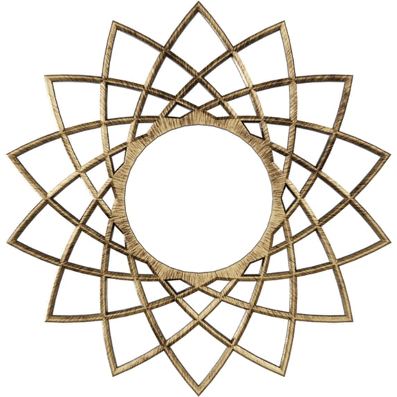 22"OD x 8 1/2"ID x 3/4"P Eleanor Architectural Grade PVC Pierced Ceiling Medallion, Antiqued Brass