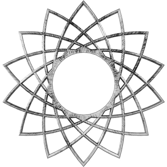 22"OD x 8 1/2"ID x 3/4"P Eleanor Architectural Grade PVC Pierced Ceiling Medallion, Antiqued Pewter