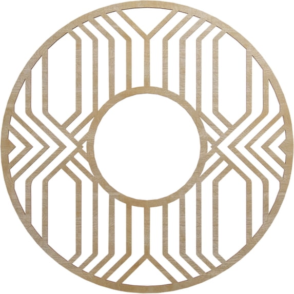22"OD x 8"ID x 1/4"T Empire Wood Fretwork Pierced Ceiling Medallion, Birch