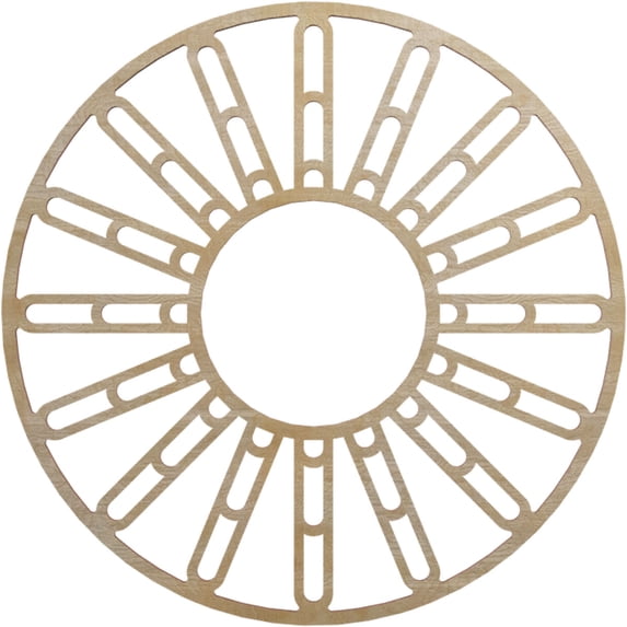 22"OD x 8"ID x 1/4"T Hale Wood Fretwork Pierced Ceiling Medallion, Birch