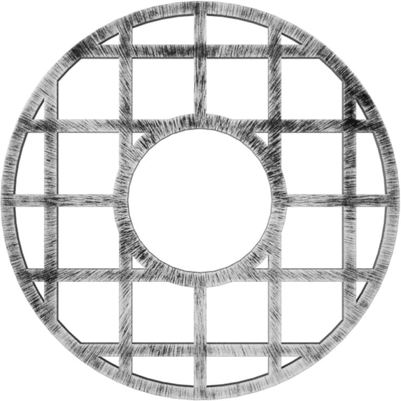 22"OD x 8"ID x 3/4"P O'Neal Architectural Grade PVC Pierced Ceiling Medallion, Antiqued Pewter