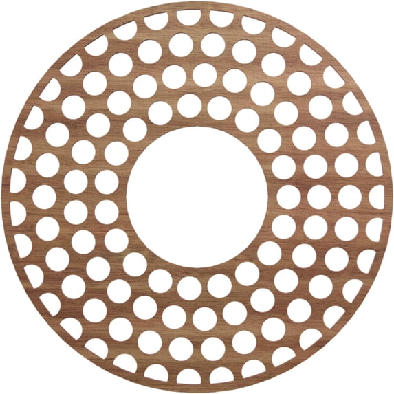 22"OD x 8"ID x 3/8"T Fink Wood Fretwork Pierced Ceiling Medallion, Walnut